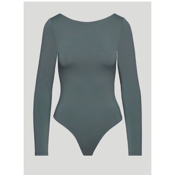 nwot Babaton contour longsleeve bodysuit M Smokey emerald - Picture 2 of 2